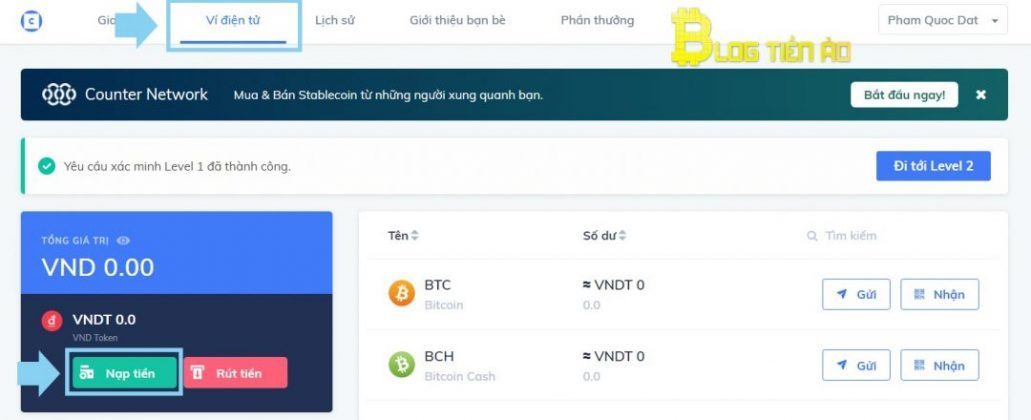 nap vnd de mua ban usdt tren san coinhako