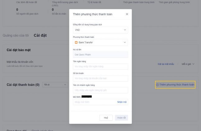 OKEX P2P: Hướng dẫn giao dịch bằng VNĐ trên sàn OKEx 6 them phuong thuc thanh toan tren okex p2p