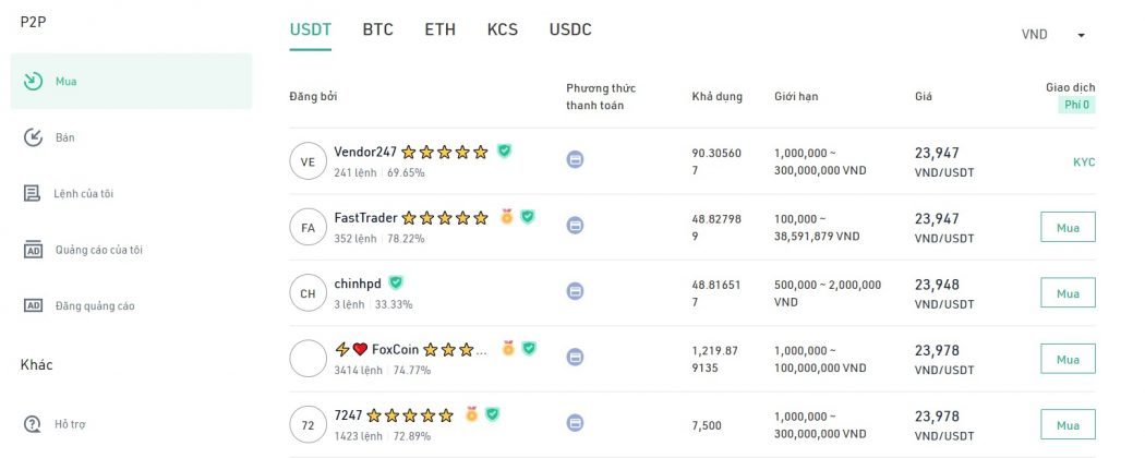 p2p kucoin