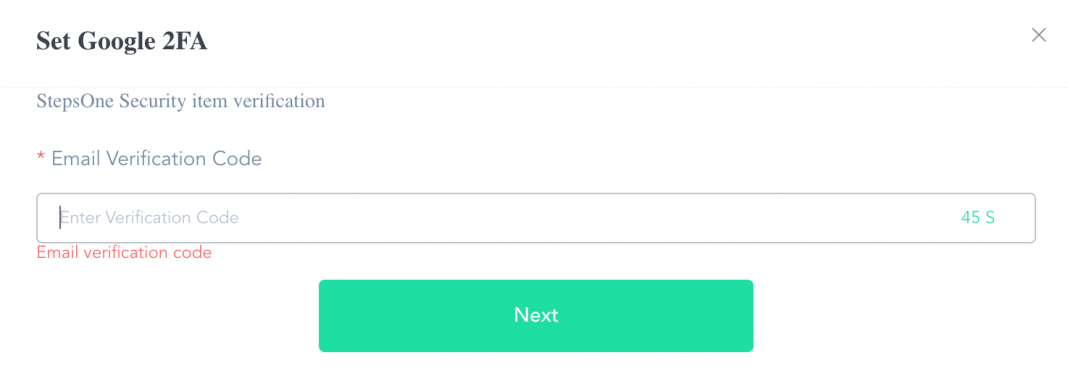 Email verification code