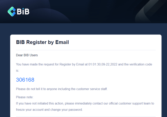 Sàn BIB Exchange là gì? Hướng dẫn đăng ký sàn và sử dụng token BIB - dantradecoin 9 bibex confirm mail