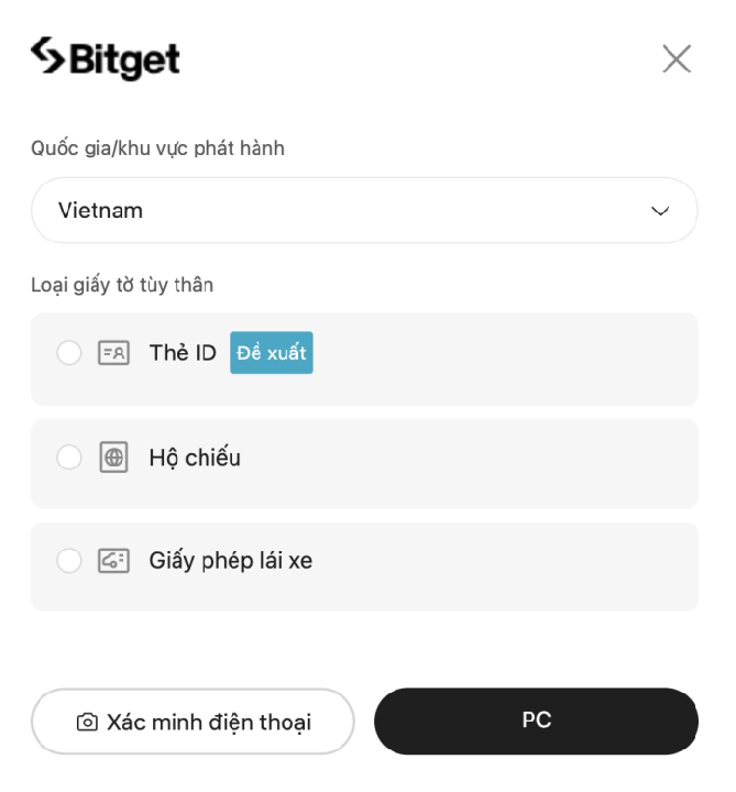 xac minh tren bitget