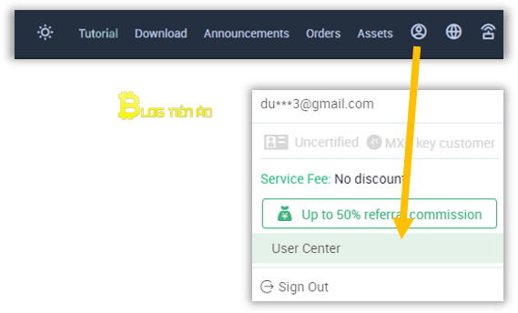 Sàn MEXC là gì? Đánh giá và hướng dẫn sử dụng sàn MEXC từ A-Z - dantradecoin 6 chon user center de bat bao mat 2fa.png